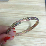 Vintage Tibetan Copper Braided Bangle Bracelet Nepal Metal Girls Adjustable