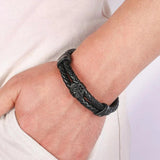 Multicolor Double Layer Woven Leather Bracelet Bangle for Women Men