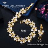 Leaf Indian Yellow Green Zirconia Bracelet Bangle Women Jewelry