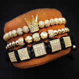 Zircon Hip Hop Bracelets Men Jewelry Cubic Micro Pave CZ Charm Braided