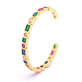 Nidin Classic Zircon Star Cuff Bracelet Women Party Wedding Jewelry