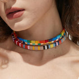 Rainbow DIY Beads Choker Necklace for Women