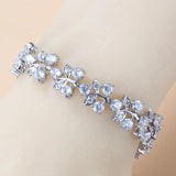 Green CZ Bracelet Bangle 925 Mark Jewelry Costume Adjustable Length