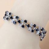 Green CZ Bracelet Bangle 925 Mark Jewelry Costume Adjustable Length