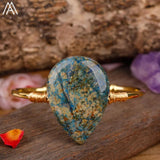Amethysts Crystal Teardrop Cuff Bracelet Women Agates Jewelry Gift