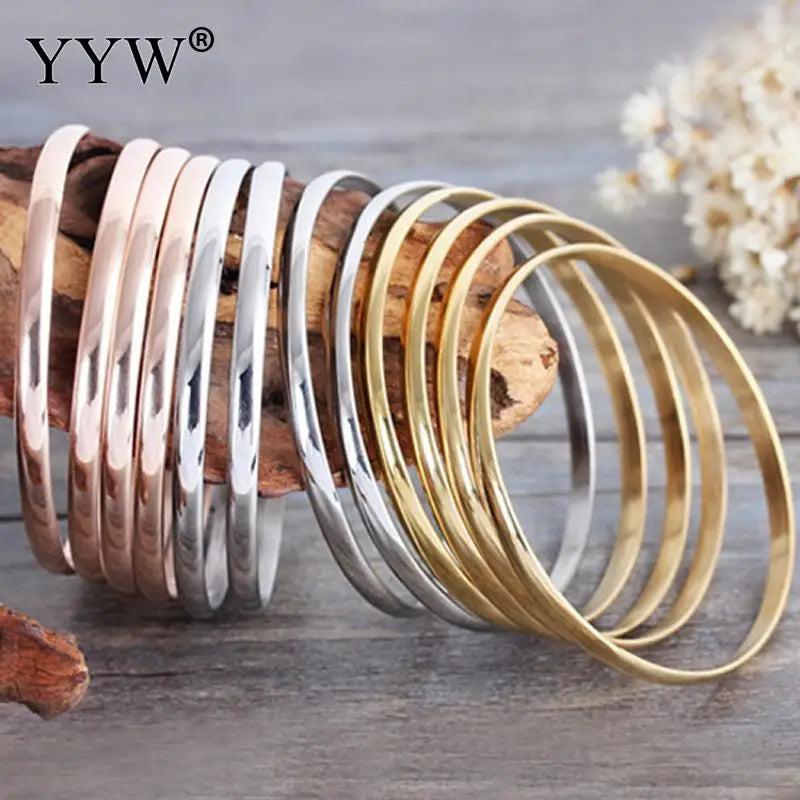 9pcs Stainless Steel DIY Bangle Bracelet Set Expandable Wire Bangles