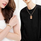 Matching Puzzle Heart Lock Bracelet and Key Pendant Necklace Set