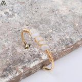 Rainbow Fluorite Stone Chip Beads Cuff Bangles Bracelet
