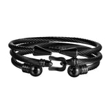 3pcs/Set Men Bracelet Stainless Steel Hemp Rope Bangles Sets Jewelry