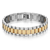 Golden Stainless Steel Watch Chain Style Bracelet Men Women