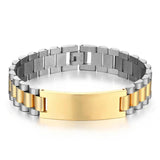 Golden Stainless Steel Watch Chain Style Bracelet Men Women