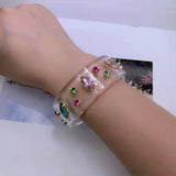 Geometry Acrylic Resin Crystal Bracelet Bangle for Women