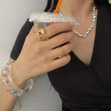 Geometry Acrylic Resin Crystal Bracelet Bangle for Women