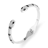 Stainless Steel Crystal Snake Opening Bracelet Bangle