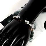 Stainless Steel Crystal Snake Opening Bracelet Bangle