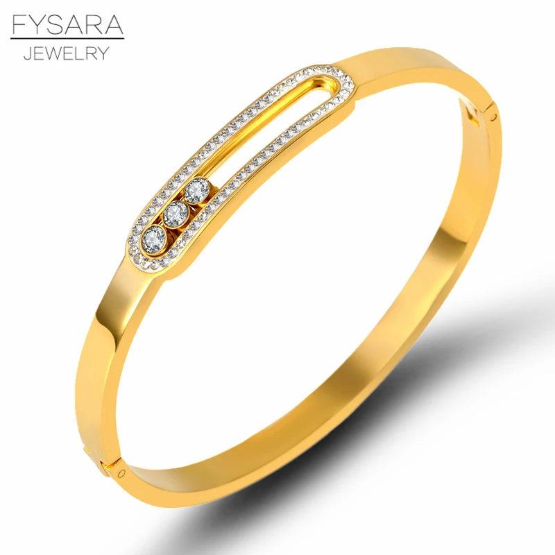 CZ Bangles Stainless Steel Bracelets for Women
