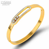 CZ Bangles Stainless Steel Bracelets for Women