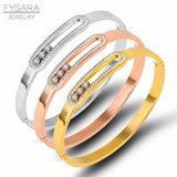 CZ Bangles Stainless Steel Bracelets for Women