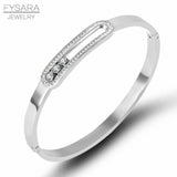 CZ Bangles Stainless Steel Bracelets for Women