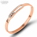 CZ Bangles Stainless Steel Bracelets for Women