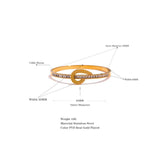 CZ Wheat Stainless Steel Bangle Bracelet 18K Plated