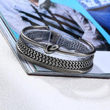 Vintage Men's Bracelet Set Stainless Steel Curban Chain Wristband
