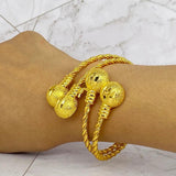 24k Plated Balls Bracelets for Women Arabic Dubai Ethiopian Beads Bracelet