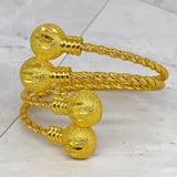 24k Plated Balls Bracelets for Women Arabic Dubai Ethiopian Beads Bracelet