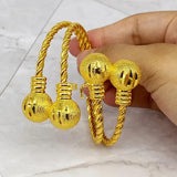 24k Plated Balls Bracelets for Women Arabic Dubai Ethiopian Beads Bracelet