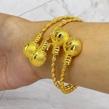 24k Plated Balls Bracelets for Women Arabic Dubai Ethiopian Beads Bracelet