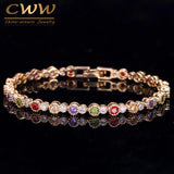 Cubic Zirconia Crystal Chain Bracelet for Women