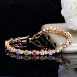 Cubic Zirconia Crystal Chain Bracelet for Women