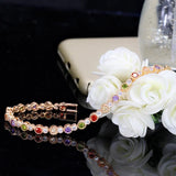 Cubic Zirconia Crystal Chain Bracelet for Women