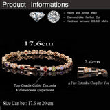 Cubic Zirconia Crystal Chain Bracelet for Women