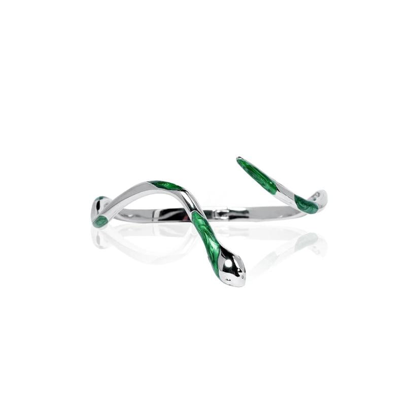 Irregular Distortion Snake Bangle Silver Colour Metal Punk Bracelet for Women