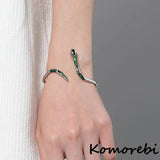 Irregular Distortion Snake Bangle Silver Colour Metal Punk Bracelet for Women