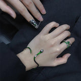Irregular Distortion Snake Bangle Silver Colour Metal Punk Bracelet for Women