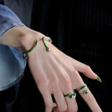 Irregular Distortion Snake Bangle Silver Colour Metal Punk Bracelet for Women