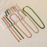 High End PVD Green Clear Pink Crystal Pave Bracelet Tarnish