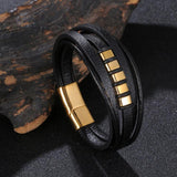 FORTAFY Braided Leather Wrap Bracelet for Men FR1140