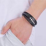 FORTAFY Braided Leather Wrap Bracelet for Men FR1140