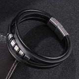 FORTAFY Braided Leather Wrap Bracelet for Men FR1140