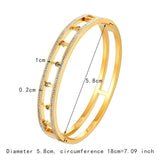 Crystal Hollow Stainless Steel Bracelet for Women