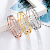 Crystal Hollow Stainless Steel Bracelet for Women