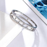 Crystal Hollow Stainless Steel Bracelet for Women