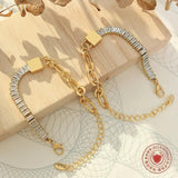Zircon Splicing Chain Bracelet Stainless Steel for Women