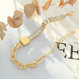 Zircon Splicing Chain Bracelet Stainless Steel for Women