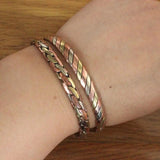 Tibetan Copper Braided Cuff Bracelet Adjustable for Woman
