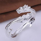 Vintage Style Dragon Bangles Bracelet Silver 925 for Women