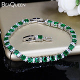 Green CZ Tennis Bracelet for Women